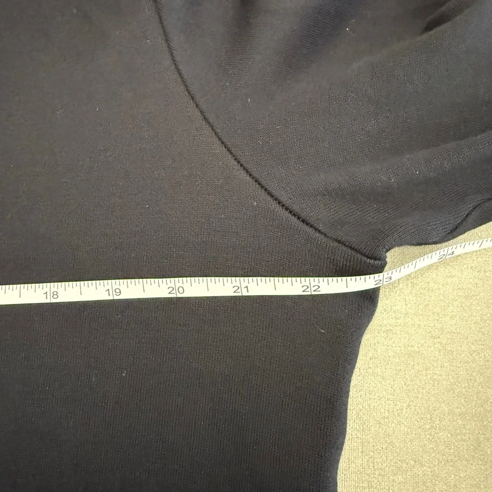 Hugo Boss Mens Black Quarter Zip Pullover Cotton Blend Shoulder Overlay Size L
